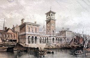 Billingsgate Wharf and Market, London by George Hawkins