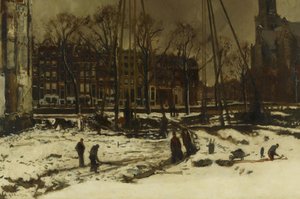 Breakthrough of the Raadhuisstraat in Winter by George Hendrik Breitner