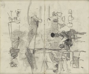 Figures, Possibly at a Market or Establishment by George Hendrik Breitner