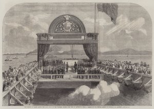 The Prince of Wales Laying the Last Stone of the Victoria Bridge over the St Lawrence by George Henry Andrews