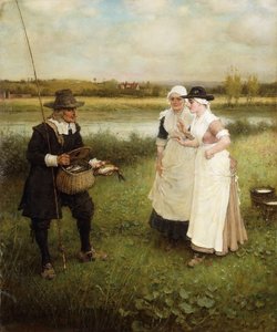 Isaac Walton and the Milkmaids by George Henry Boughton