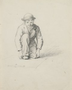 Untitled - Boy Playing Marbles by George Henry Hall