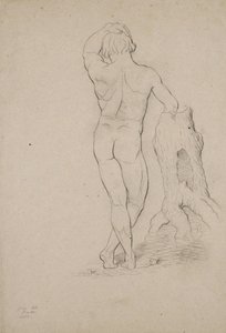 Untitled - Male Nude, Posterior View by George Henry Hall