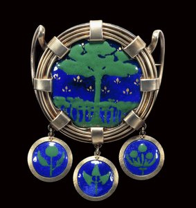A Large Silver-Gilt and Enamel Ornament