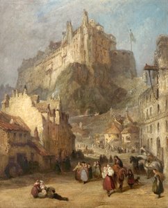 Edinburgh Castle from the Grass Market, Scotland by George Jones