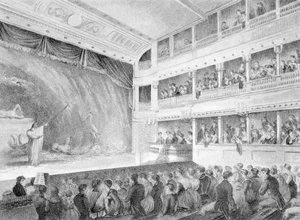Interior of the Little Theatre, Haymarket in London by George Jones