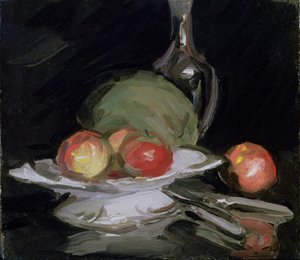 Still Life Bowl of Fruit, Melon and Carafe