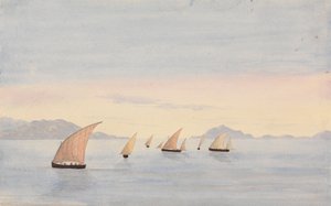 Tarifa Point, Spain and Mons Abyla, Africa by George Lothian Hall