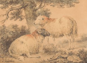 A Ram and Ewe in a Landscape by George Morland