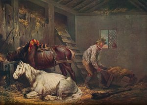Horses in a Stable by George Morland