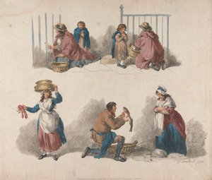 Set of Five: Five Studies of Peddlers