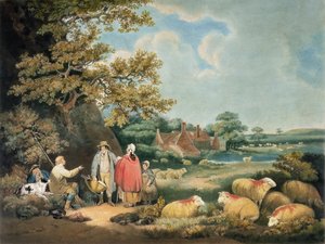 The Shepherds, engraved by William Ward, 1806 by George Morland