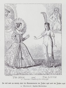 Too Much and Too Little, Summer Clothing for 1556 and 1796 by George Moutard (after) Woodward
