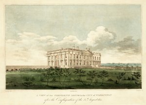 A view of the Presidents House in the City of Washington after the Conflagration of the 24th August 1814 by George Moutard Woodward
