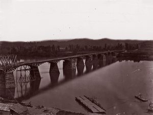 Bridge over Tennessee River at Chattanooga by George N. Barnard