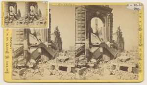 Stereograph of the Bryan Block at the Northwest Corner of Monroe and LaSalle Streets After the Chicago Fire of 1871, 1871 by George N. Barnard