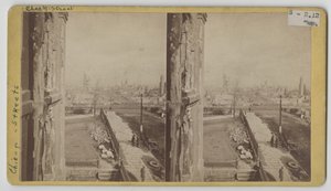 Stereograph view of Clark Street after the Chicago Fire of 1871 by George N. Barnard