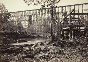 Trestle Bridge At Whiteside by George N. Barnard