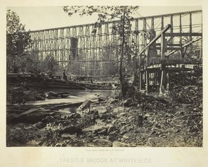 Trestle Bridge at Whiteside, 1864 by George N. Barnard