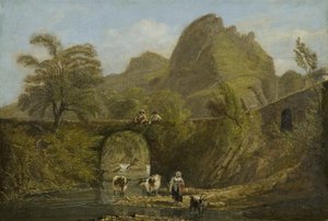 Dynas Rock and Bridge by George Orleans Delamotte