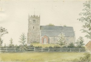 High Offley Church: Water Colour Painting by George Perfect Harding
