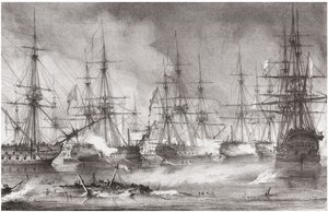 The Naval Battle of Navarino on 20 October 1827 by George Philip Reinagle