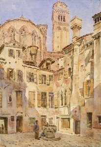 The Church of the Frari, Venice, from the Campiello San Rocco, 1854 by George Price Boyce