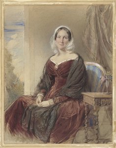 Portrait of a Seated Lady with a View Outside by George Richmond
