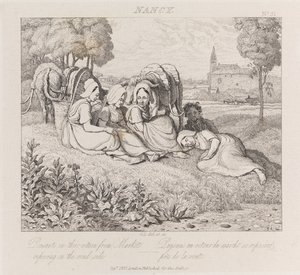Peasants Returning From Market, Nancy, c.1821 by George Robert Lewis