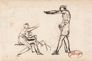 A Warrior Taking Leave of His Family, possibly the Departure of Hector by George Romney