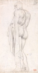Back View of a Standing Classical Male Figure by George Romney
