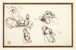 Children Seated on the Ground, Possibly Studies for Infant Shakespeare with Tragedy and Comedy