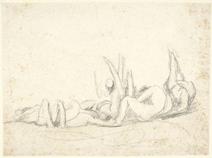 Group of Suffering Figures on Ground by George Romney