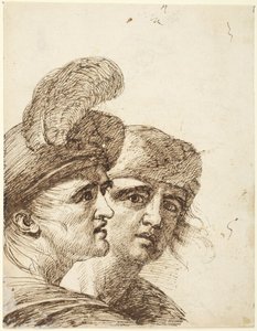 Heads of Two Men (verso: Study for the Accusation of Susannah) by George Romney