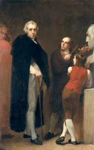 John Flaxman (1755-1826) Modelling His Bust of William Hayley (1745-1820), c.1791-92 by George Romney