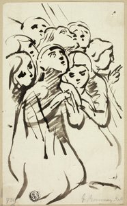 Kneeling Figures Huddled Together by George Romney