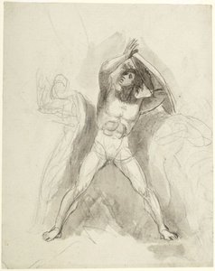 Standing Male Nude with Shield by George Romney