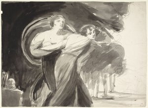 Study for Mirth and Melancholy by George Romney