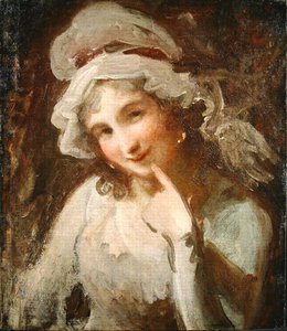 Study of a Smiling Young Woman by George Romney