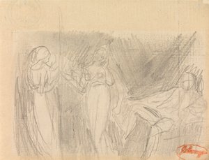 Two Women and a Seated Man by George Romney