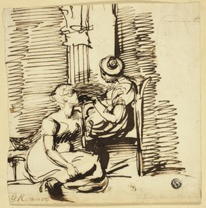 Two Women in Interior by George Romney