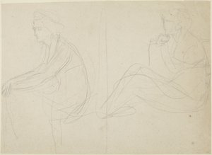 Two Studies of a Seated Woman by George Romney