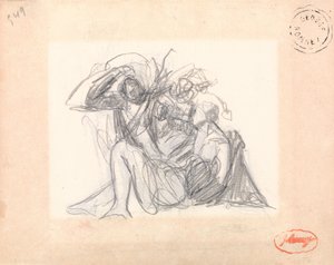 Unidentified Subject: Reclining Woman and Other Figures by George Romney