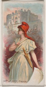 14th of July, France, from the Holidays series N80 for Duke brand cigarettes
