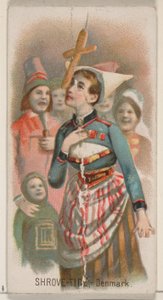 Shrove-Tide, Denmark, from the Holidays series N80 for Duke brand cigarettes, 1890 by George S. Harris and Sons