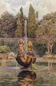 Italian Gardens: Villa Aldobrandini, Fountain in the Parterre by George Samuel Elgood