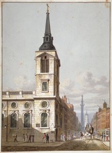 Church of St Benet Gracechurch and Gracechurch Street, City of London by George Shepherd