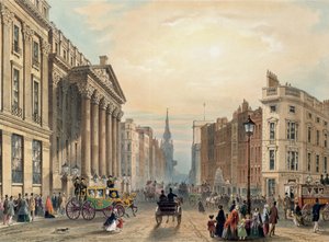 Mansion House looking towards Cheapside, engraved by Thomas Picken published by Ackermann
