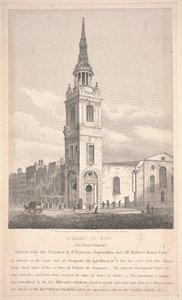 St. Mary Le Bow, Engraved by William Wise by George Shepherd