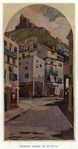The Duenna by Sheridan: Street Scene in Seville by George Sheringham